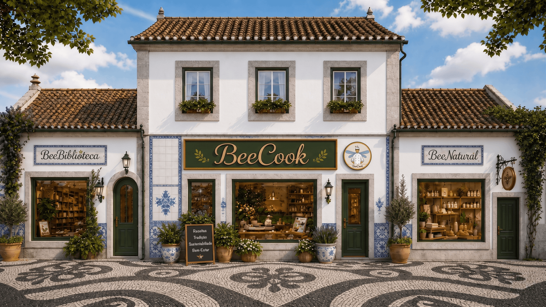 Fachada BeeCook — BeeBiblioteca, BeeCook e BeeNatural